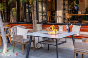 Elementi Plus Helsinki Marble Porcelain Gas Fire Table 47" Fire Pit Table Elementi   