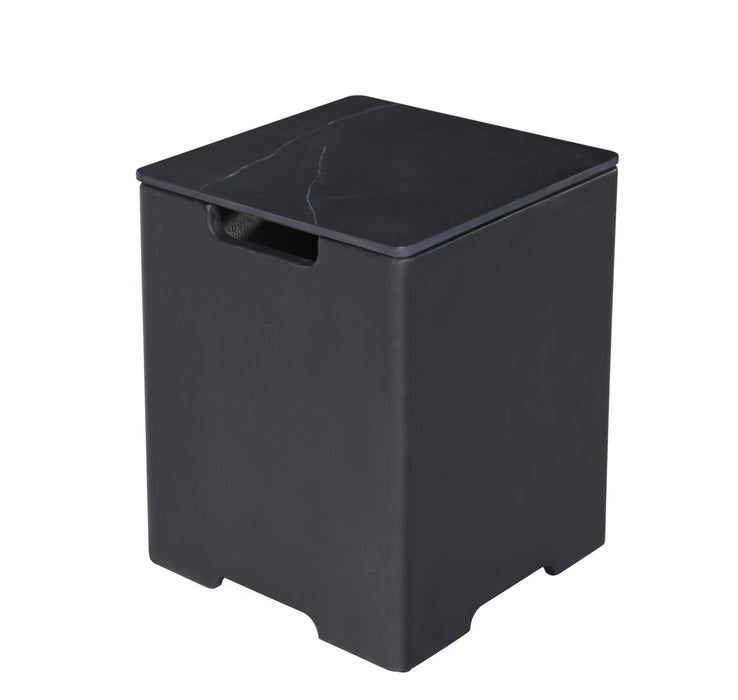 Elementi Plus Square Tank Cover - Marble Porcelain Top with GFRC Base 16" x 16" x 21" - Multiple Colors Available Tank Cover Elementi Black  