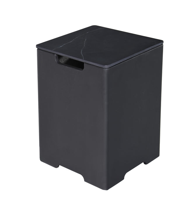 Elementi Plus Square Tank Cover - Marble Porcelain Top with GFRC Base 16" x 16" x 25" - Multiple Colors Available Tank Cover Elementi Black  