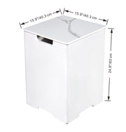 Elementi Plus Square Tank Cover - Marble Porcelain Top with GFRC Base 16" x 16" x 21" - Multiple Colors Available Tank Cover Elementi   