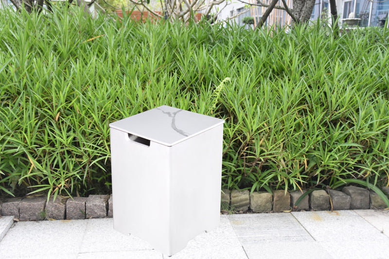 Elementi Plus Square Tank Cover - Marble Porcelain Top with GFRC Base 16" x 16" x 25" - Multiple Colors Available Tank Cover Elementi   