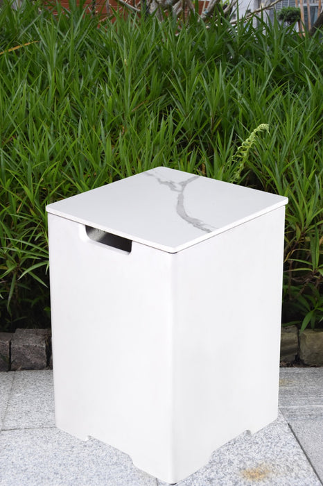 Elementi Plus Square Tank Cover - Marble Porcelain Top with GFRC Base 16" x 16" x 25" - Multiple Colors Available Tank Cover Elementi   