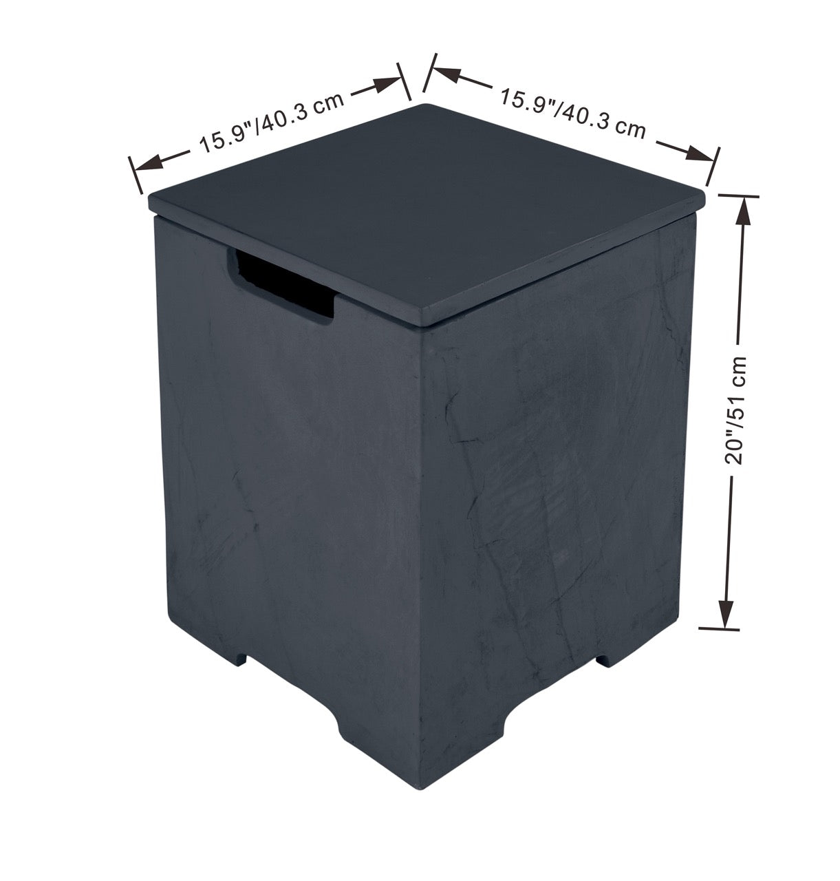 Elementi Plus Square Concrete Tank Cover 16" x 16" x 20" - Multiple Colors Available Tank Cover Elementi   