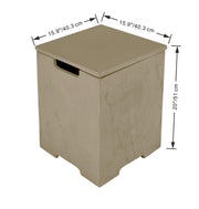 Elementi Plus Square Concrete Tank Cover 16" x 16" x 20" - Multiple Colors Available Tank Cover Elementi   