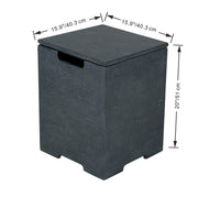 Elementi Plus Square Concrete Tank Cover 16" x 16" x 21" - Multiple Colors Available Tank Cover Elementi   
