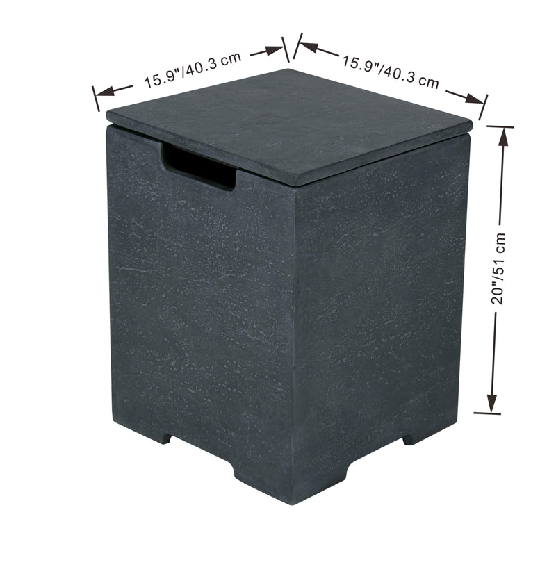 Elementi Plus Square Concrete Tank Cover 16" x 16" x 21" - Multiple Colors Available Tank Cover Elementi   