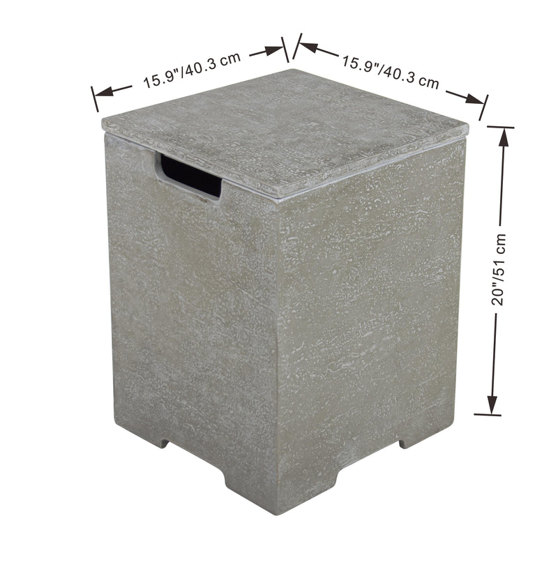 Elementi Plus Square Concrete Tank Cover 16" x 16" x 21" - Multiple Colors Available Tank Cover Elementi   