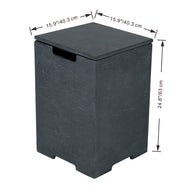 Elementi Plus Square Concrete Tank Cover 16" x 16" x 25" - Multiple Colors Available Tank Cover Elementi   