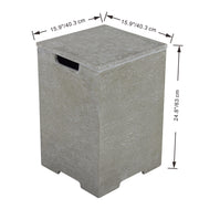 Elementi Plus Square Concrete Tank Cover 16" x 16" x 25" - Multiple Colors Available Tank Cover Elementi   