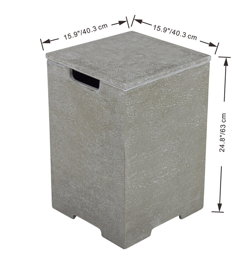 Elementi Plus Square Concrete Tank Cover 16" x 16" x 25" - Multiple Colors Available Tank Cover Elementi   