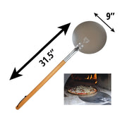 Chicago Brick Oven Aluminum Pizza Peel With Leather Strap & Detachable Wood Handle, 9" Pizza Peel Chicago Brick Oven (CBO)   