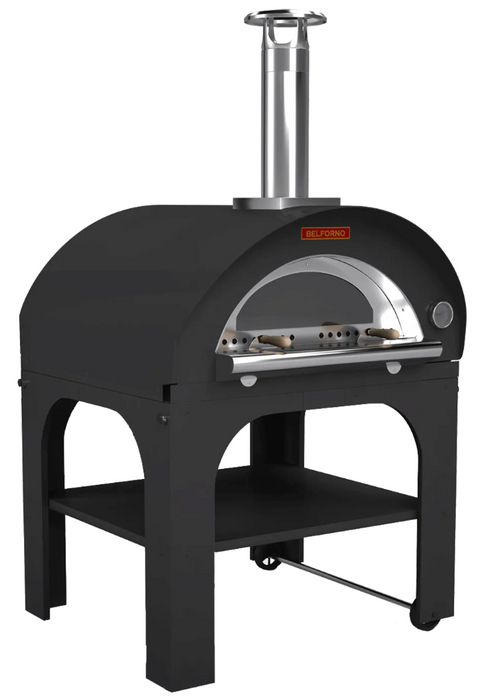 Belforno Grande Wood Fired Portable Free Standing Outdoor Pizza Oven, Available in 6 Colors, Cook 4 pizzas at a time Pizza Oven Belforno Black  