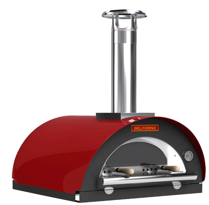Belforno Medio Wood Fired Countertop Portable Outdoor Pizza Oven, Available in 6 Colors, Cook 3 pizzas at a time Pizza Oven Belforno Red  