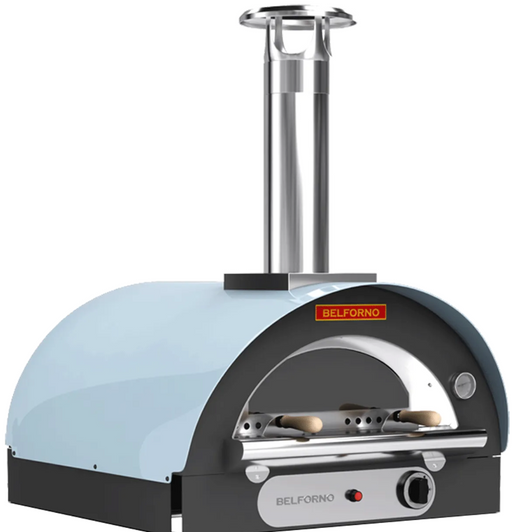 Belforno Piccolo Dual Fuel (Gas + Wood) Countertop Portable Outdoor Pizza Oven, Available in 6 Colors, Cook 2 pizzas at a time Pizza Oven Belforno Sky  