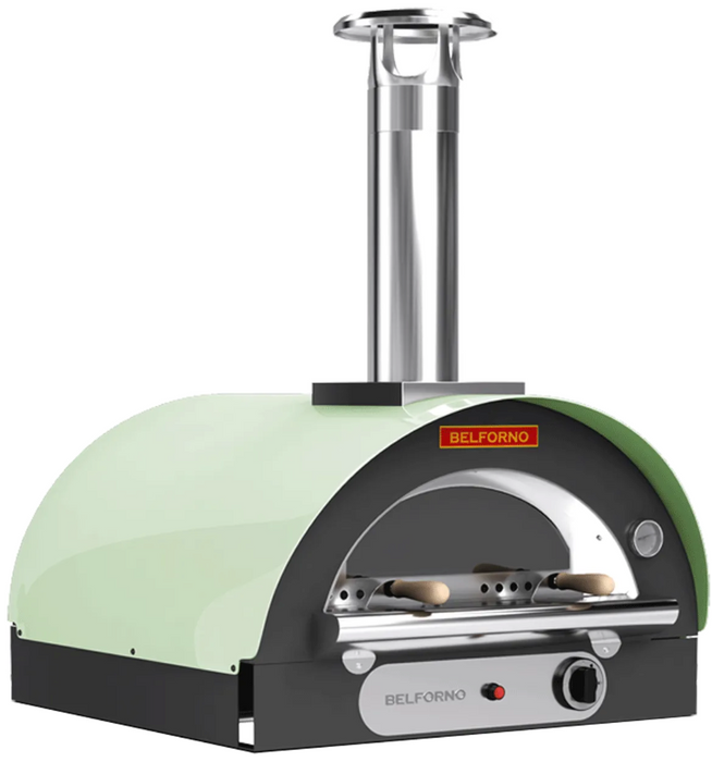 Belforno Piccolo Dual Fuel (Gas + Wood) Countertop Portable Outdoor Pizza Oven, Available in 6 Colors, Cook 2 pizzas at a time Pizza Oven Belforno Pistachio  