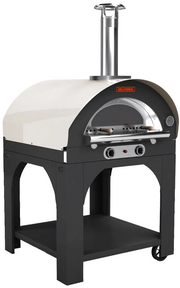Belforno Medio Dual Fuel (Gas + Wood) Portable Free Standing Outdoor Pizza Oven, Available in 6 Colors, Cook 3 pizzas at a time Pizza Oven Belforno Linen  