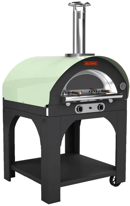 Belforno Grande Dual Fuel (Gas + Wood) Portable Free Standing Outdoor Pizza Oven, Available in 6 Colors, Cook 4 pizzas at a time Pizza Oven Belforno Pistachio  