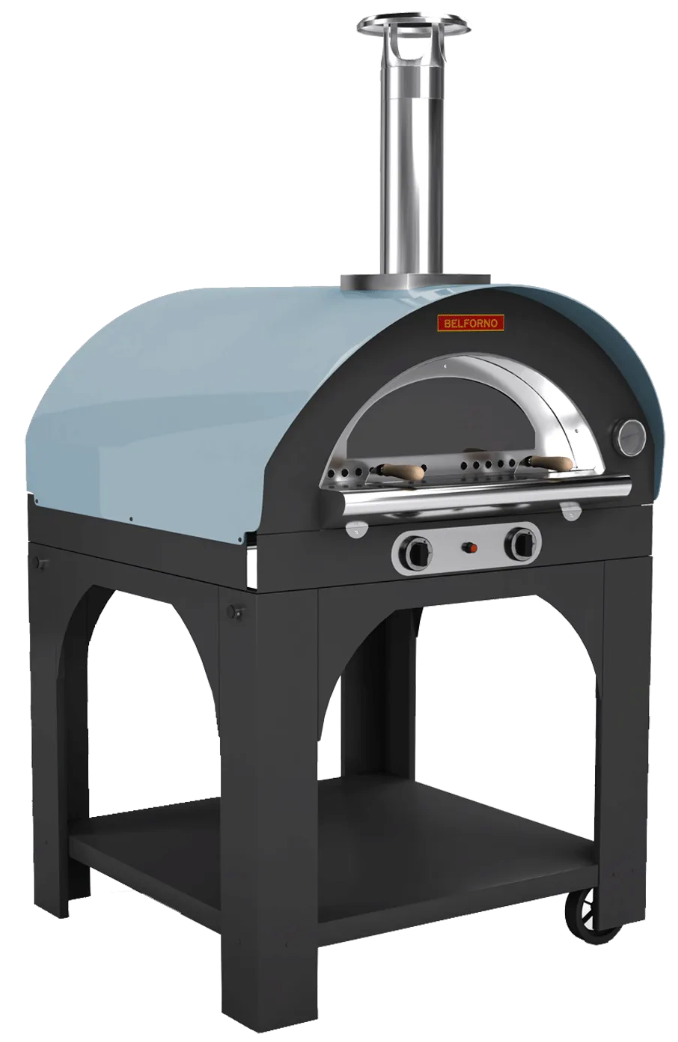 Belforno Medio Dual Fuel (Gas + Wood) Portable Free Standing Outdoor Pizza Oven, Available in 6 Colors, Cook 3 pizzas at a time Pizza Oven Belforno Sky  