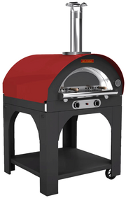 Belforno Grande Dual Fuel (Gas + Wood) Portable Free Standing Outdoor Pizza Oven, Available in 6 Colors, Cook 4 pizzas at a time Pizza Oven Belforno Red  