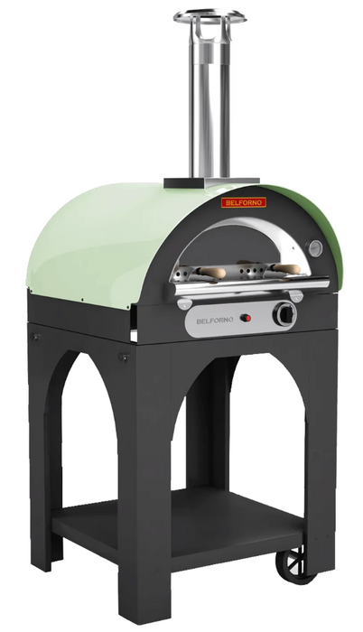 Belforno Piccolo Dual Fuel (Gas + Wood) Portable Free Standing Outdoor Pizza Oven, Available in 6 Colors, Cook 2 pizzas at a time Pizza Oven Belforno Pistachio  