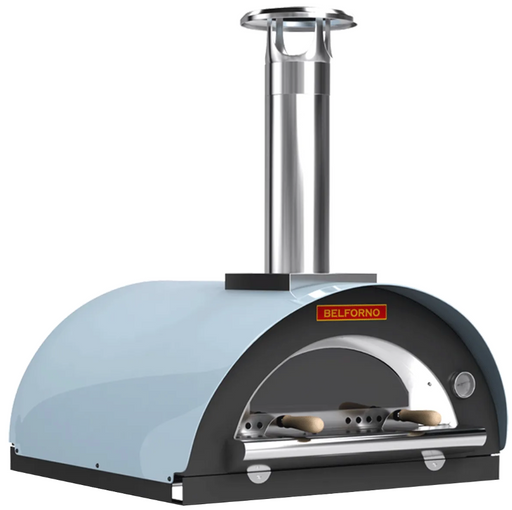 Belforno Piccolo Wood Fired Countertop Portable Outdoor Pizza Oven, Available in 6 Colors, Cook 2 pizzas at a time Pizza Oven Belforno Sky  