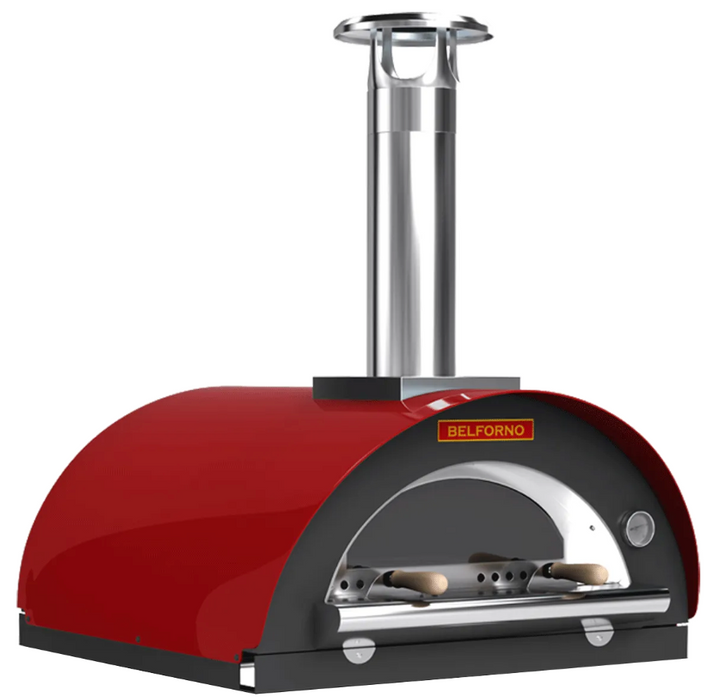Belforno Piccolo Wood Fired Countertop Portable Outdoor Pizza Oven, Available in 6 Colors, Cook 2 pizzas at a time Pizza Oven Belforno Red  