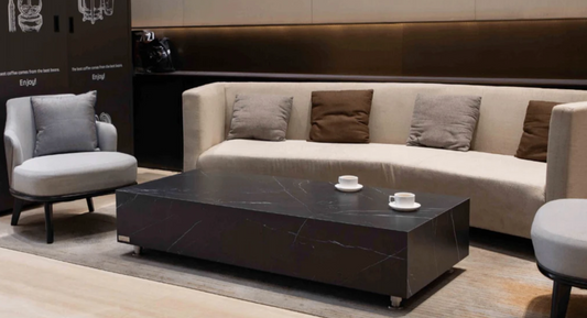 Elementi Home Sofia Marble Porcelain Coffee Table Coffee Table Elementi Rectangular  