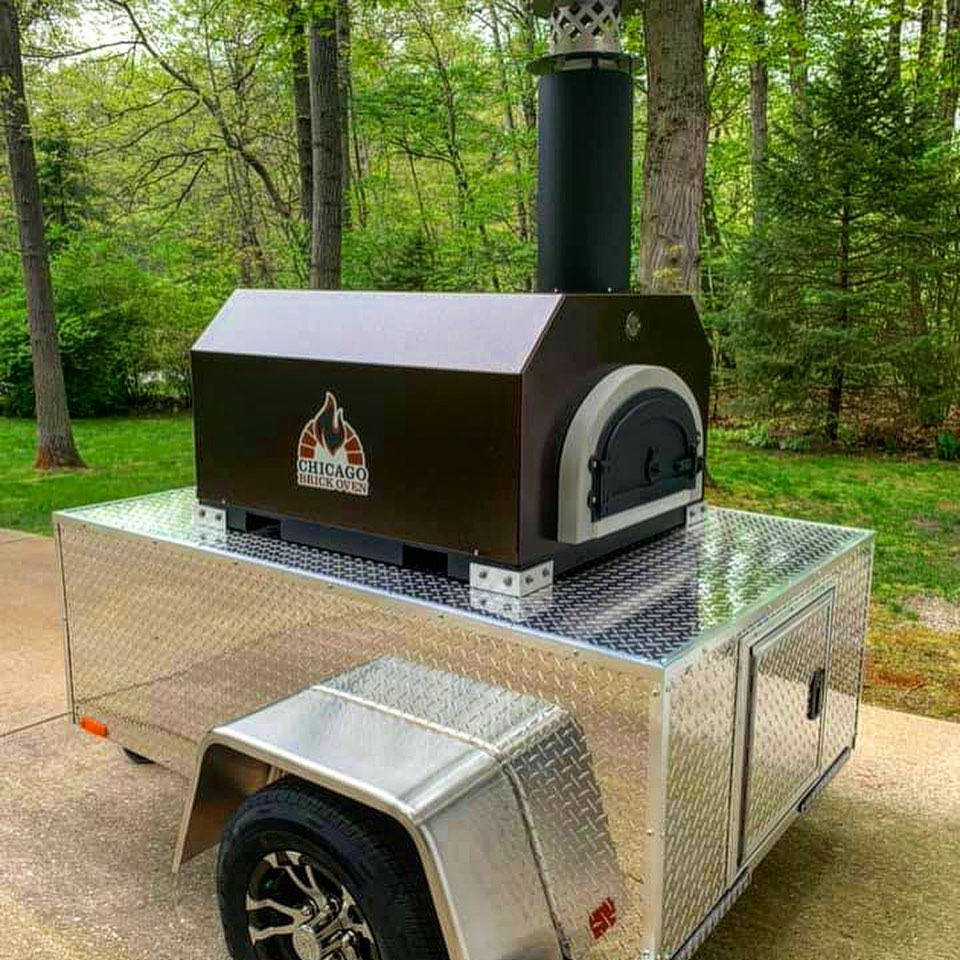 Chicago Brick Oven CBO-750 Tailgater, Wood-Fired Pizza Oven On Custom-Built Aluminum 2-Axle Trailer Pizza Oven Chicago Brick Oven (CBO) Copper Vein  