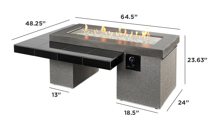 The Outdoor GreatRoom Company 65" Black Uptown Linear Gas Fire Pit Table (UPT-1242) Fire Pit Table The Outdoor GreatRoom Company   