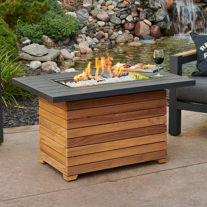 The Outdoor GreatRoom Company Darien 42" Rectangular Gas Fire Pit Table with Aluminum Top Fire Pit Table The Outdoor GreatRoom Company   