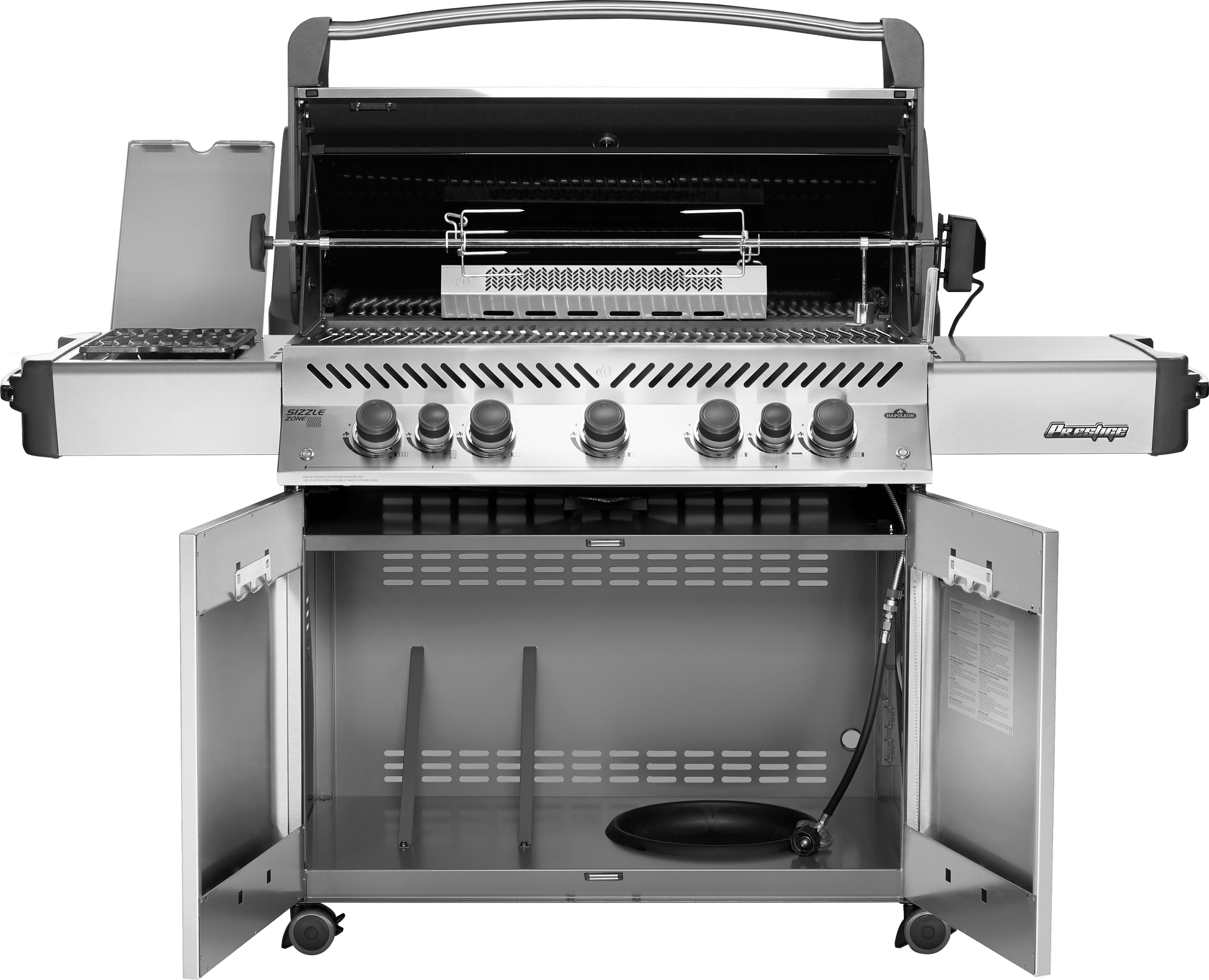 Napoleon Prestige® 665 76" Propane Gas Grill with Infrared Side and Rear Burners  Stainless Steel Free Standing Gas Grill Napoleon   