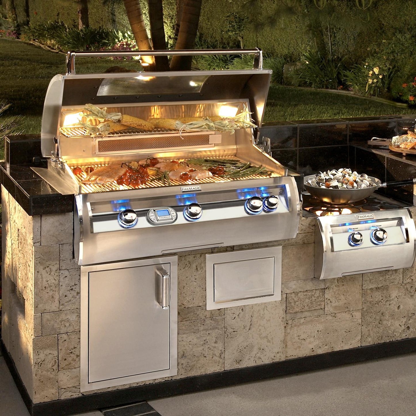 Fire Magic Echelon Diamond 36" Built-In Propane Gas Grill: Magic View Window, Rotisserie, Digital Thermometer Built-in Gas Grill Fire Magic   