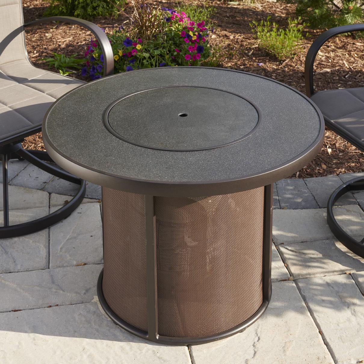 The Outdoor GreatRoom Company 35" Brown Stonefire Round Gas Fire Pit Table (SF-32-K) Fire Pit Table The Outdoor GreatRoom Company   