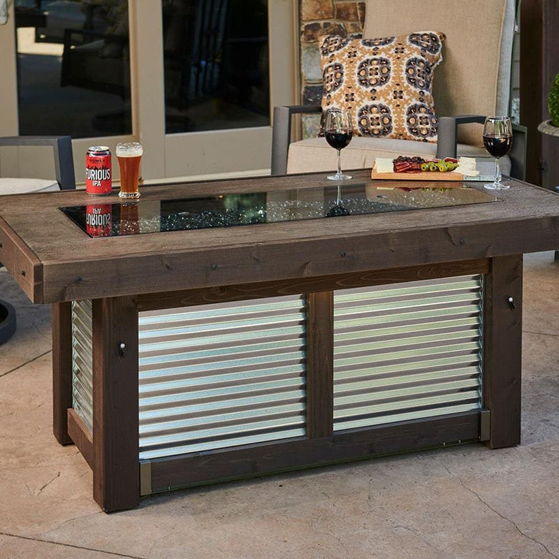 The Outdoor GreatRoom Company 55" Denali Brew Linear Gas Fire Pit Table (DENBR-1242) Fire Pit Table The Outdoor GreatRoom Company   