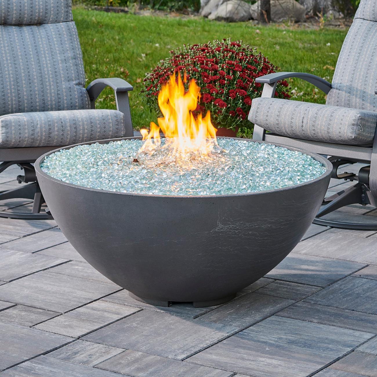 The Outdoor GreatRoom Company Midnight Mist Cove Edge 42" Round Gas Fire Pit Bowl (CV-30EMM) Fire Bowls The Outdoor GreatRoom Company   