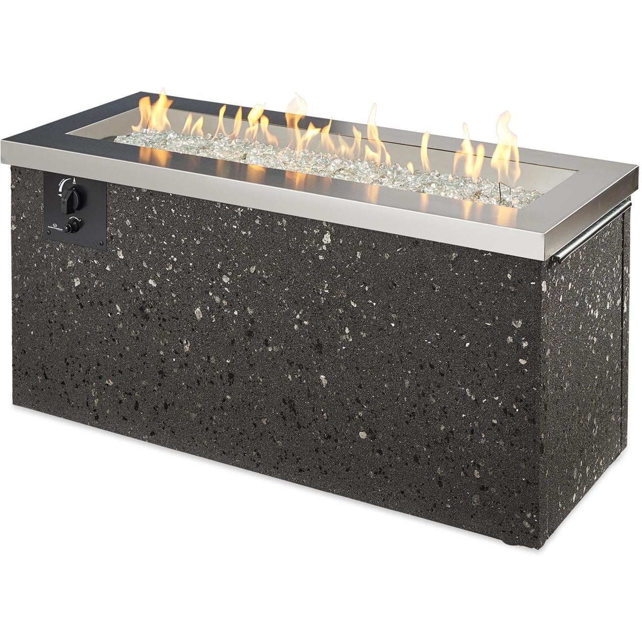 The Outdoor GreatRoom Company 48" Stainless Steel Key Largo Linear Gas Fire Pit Table (KL-1242-SS) Fire Pit Table The Outdoor GreatRoom Company   