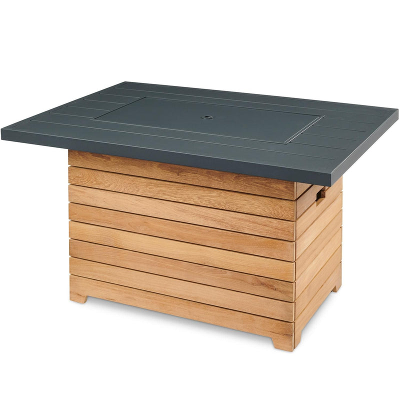 The Outdoor GreatRoom Company Darien 42" Rectangular Gas Fire Pit Table with Aluminum Top (DAR-1224-K) Fire Pit Table The Outdoor GreatRoom Company   