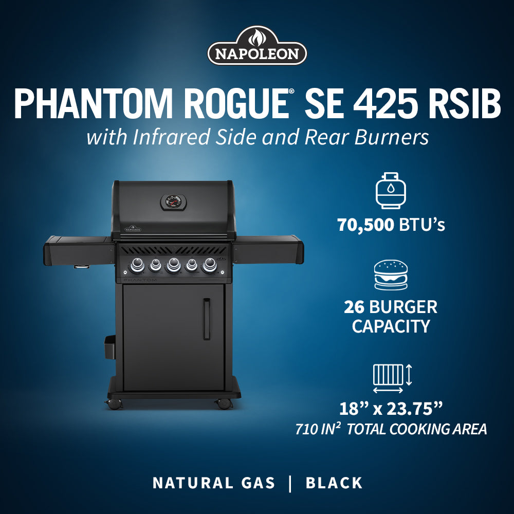 Napoleon PHANTOM Rogue® SE 425 52" Natural Gas Grill with Infrared Side and Rear Burner Free Standing Gas Grill Napoleon   