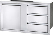 Napoleon 42" X 24" Large Single Door & Triple Drawer Drawers Napoleon   
