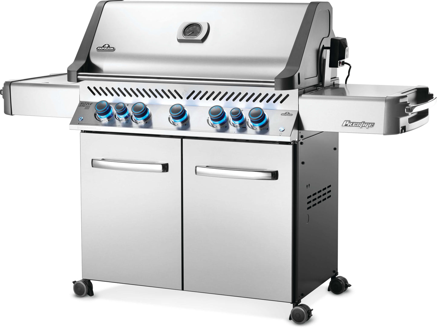 Napoleon Prestige® 665 76" Natural Gas Grill with Infrared Side and Rear Burners  Stainless Steel Free Standing Gas Grill Napoleon   