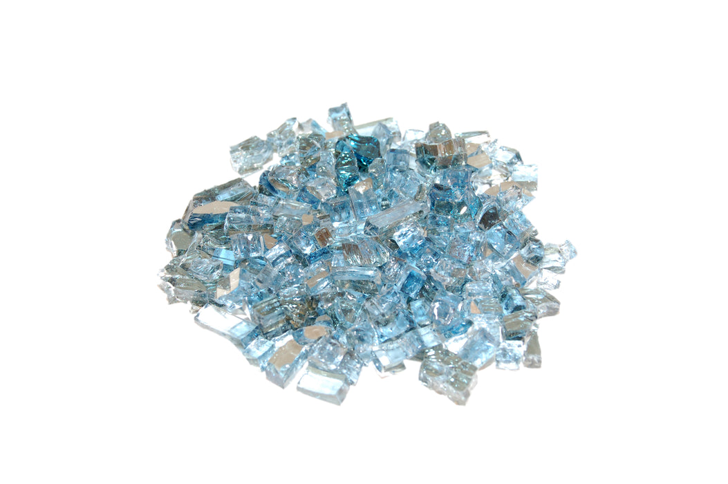 AFD Fire Glass 10lb Package, Available in 14 colors Fire Glass American Fyre Designs Caribbean Blue Reflective  