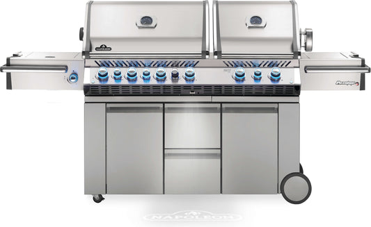 Napoleon Prestige PRO™ 825 94" Natural Gas Grill with Power Side Burner and Infrared Rear & Bottom Burners  Stainless Steel Free Standing Gas Grill Napoleon   