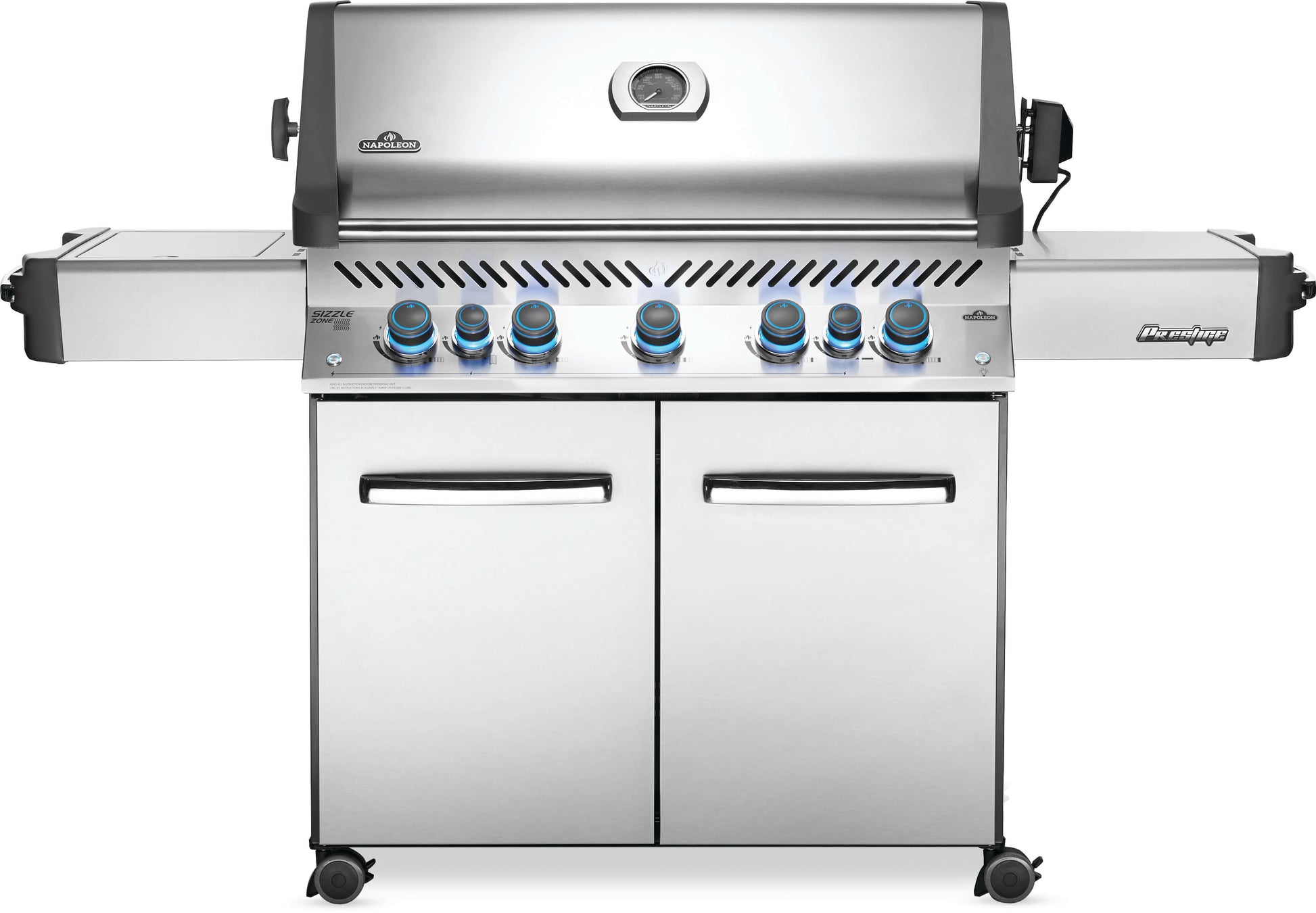 Napoleon Prestige® 665 76" Natural Gas Grill with Infrared Side and Rear Burners  Stainless Steel Free Standing Gas Grill Napoleon   