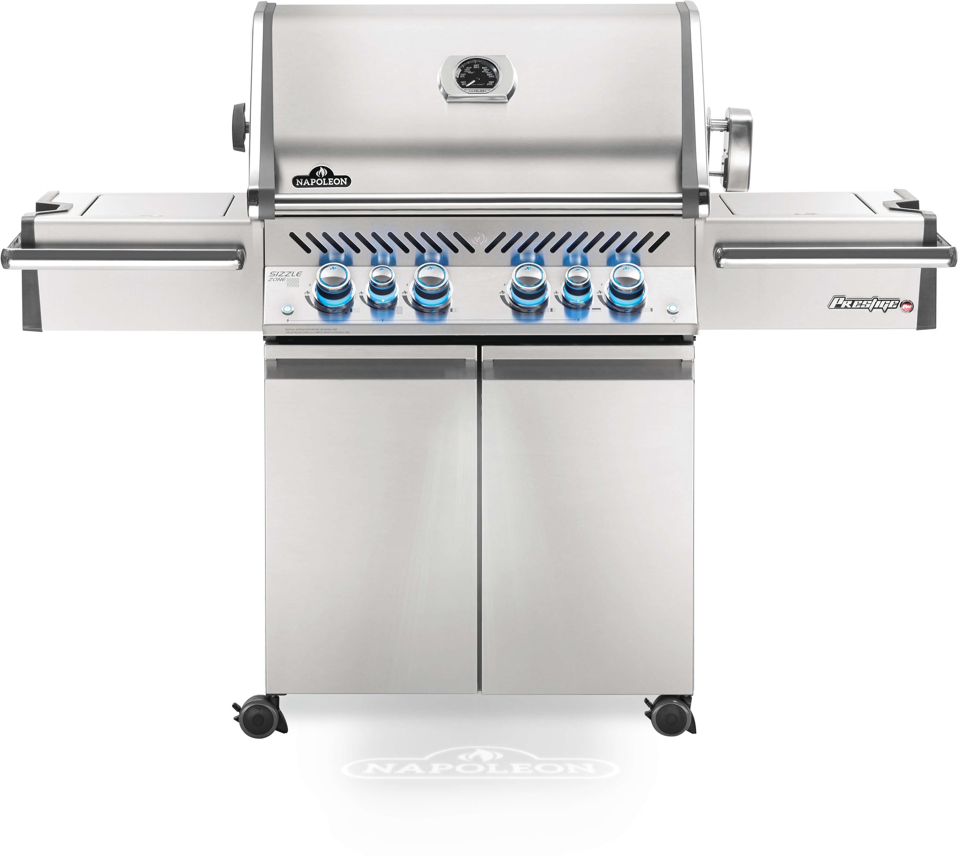 Napoleon Prestige PRO™ 500 66" Natural Gas Grill with Infrared Rear and Side Burners  Stainless Steel Free Standing Gas Grill Napoleon   